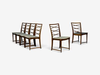 Scandinavian Modern Six Dining Chairs Beech Fabric Scandinavia 1900s