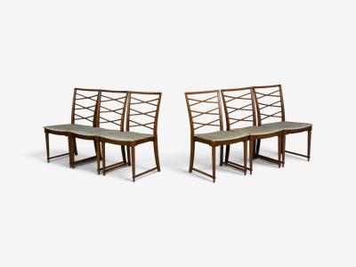 Scandinavian Modern Six Dining Chairs Beech Fabric Scandinavia 1900s
