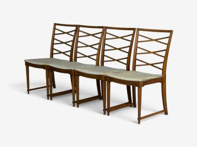 Scandinavian Modern Six Dining Chairs Beech Fabric Scandinavia 1900s
