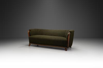 Scandinavian Modern Sofa with Dark Green Upholstery Scandinavia 1940s
