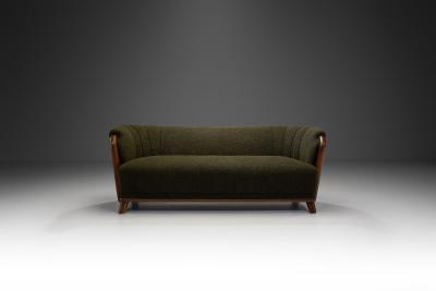 Scandinavian Modern Sofa with Dark Green Upholstery Scandinavia 1940s