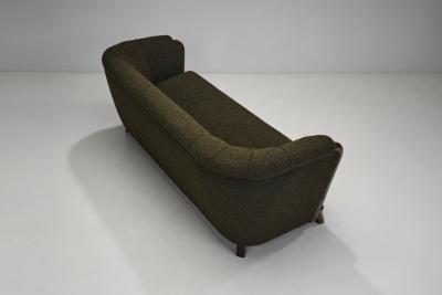Scandinavian Modern Sofa with Dark Green Upholstery Scandinavia 1940s