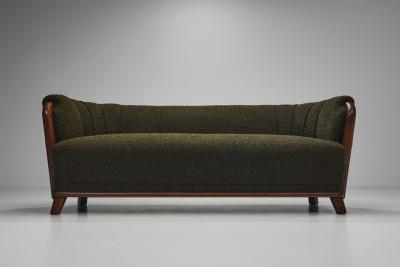 Scandinavian Modern Sofa with Dark Green Upholstery Scandinavia 1940s