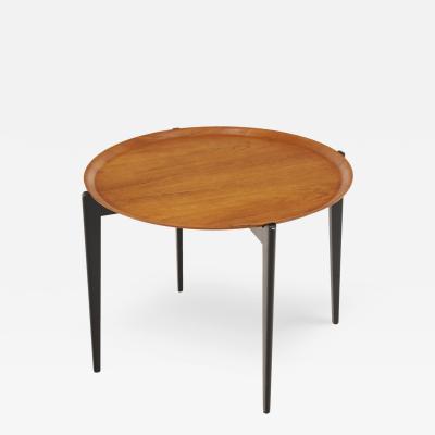 Scandinavian Modern Spider Leg Teak Black Tray Table