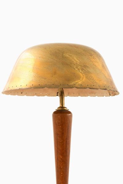 Scandinavian Modern Table Lamp in Beech and Brass 1950s
