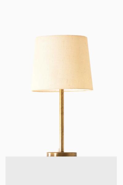 Scandinavian Modern Table Lamp in Brass and Opaline Glass 1950s