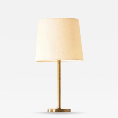 Scandinavian Modern Table Lamp in Brass and Opaline Glass 1950s