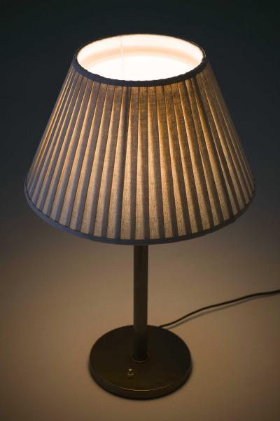 Scandinavian Modern Table Lamp in Nickel Plated Metal and Opaline Glass 1940s