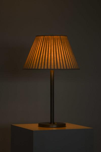 Scandinavian Modern Table Lamp in Nickel Plated Metal and Opaline Glass 1940s