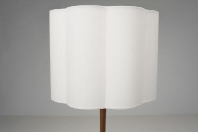 Scandinavian Modern Wood Floor Lamp with Tripod Base Scandinavia 1950s