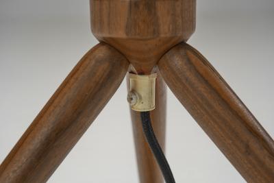 Scandinavian Modern Wood Floor Lamp with Tripod Base Scandinavia 1950s