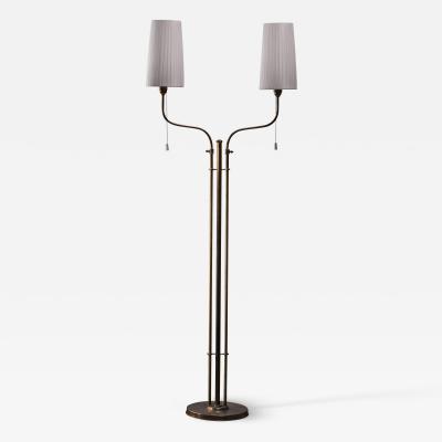 Scandinavian Modern brass floor lamp