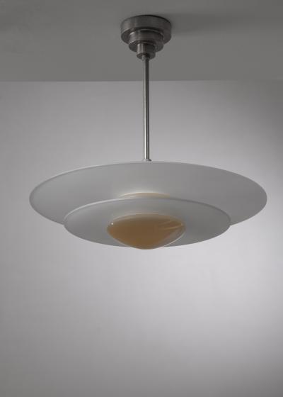 Scandinavian Modern glass Saturn pendant lamp 1930s