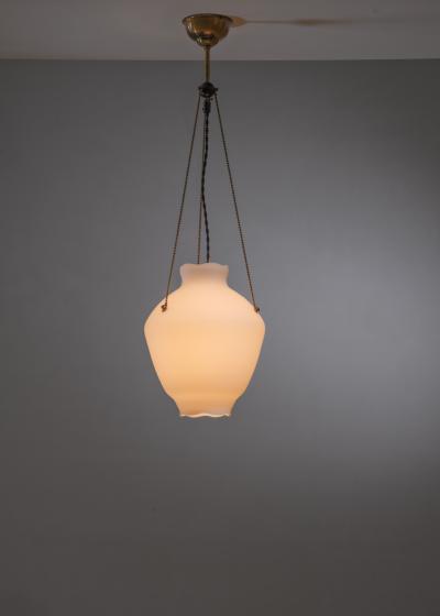 Scandinavian Modern opaline glass pendant