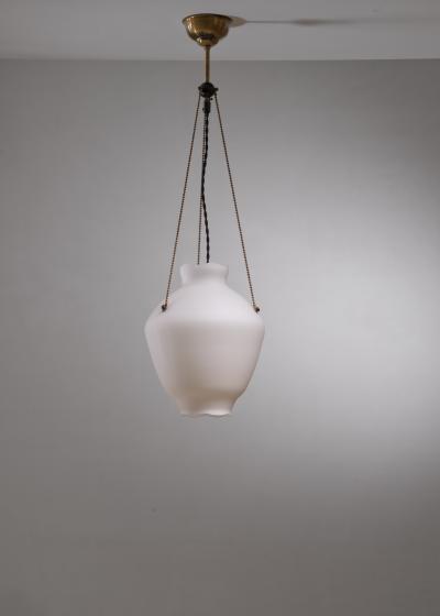Scandinavian Modern opaline glass pendant