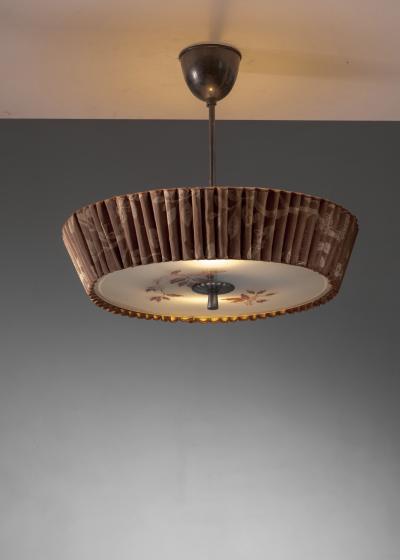 Scandinavian Modern painted glass pendant