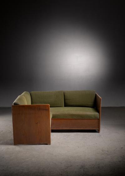 Scandinavian Modern pine corner sofa