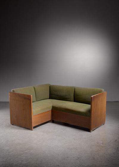 Scandinavian Modern pine corner sofa