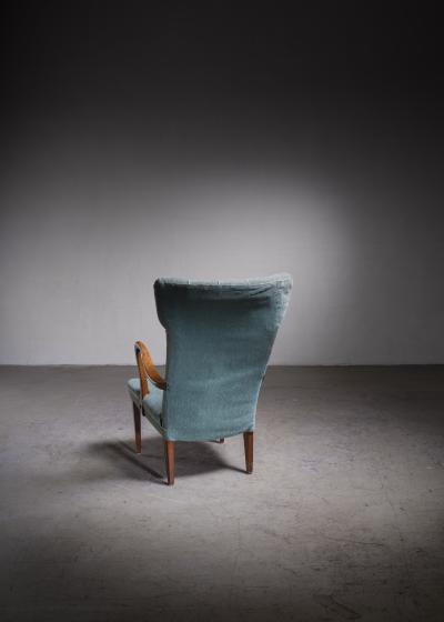 Scandinavian Modern wingback lounge chair