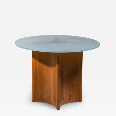 Scandinavian Modern wood and glass coffee table