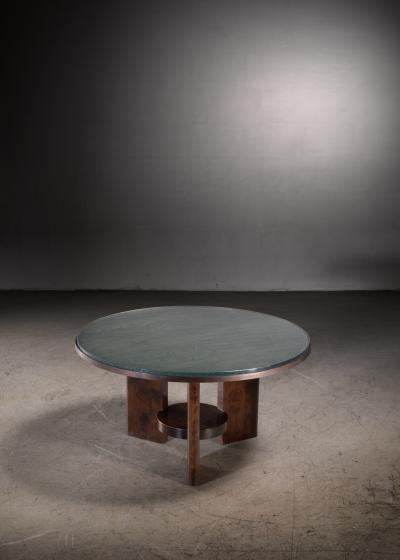 Scandinavian Modern wood and glass coffee table