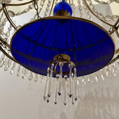 Scandinavian Neoclassical Six Light Crystal Chandelier circa 1800