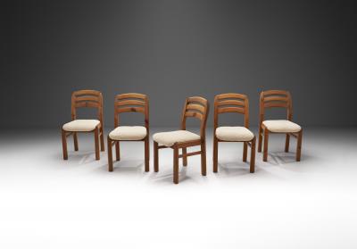 Scandinavian Pine Dining Chairs with Upholstered Seats Scandinavia 1990s
