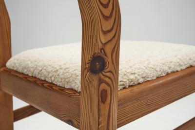 Scandinavian Pine Dining Chairs with Upholstered Seats Scandinavia 1990s