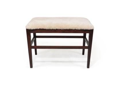 Scandinavian Rosewood Bench in Shearling