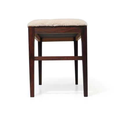Scandinavian Rosewood Bench in Shearling