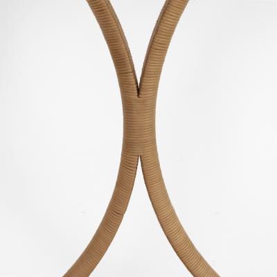 Scandinavian SWEDISH MID CENTURY RING CONSOLE TABLE WITH CERUSED OAK TOP 