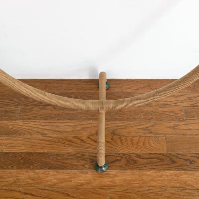 Scandinavian SWEDISH MID CENTURY RING CONSOLE TABLE WITH CERUSED OAK TOP 