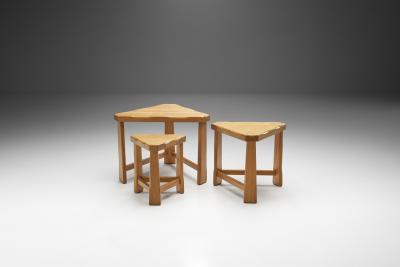 Scandinavian Solid Wood Nesting Tables Scandinavia ca 1970s