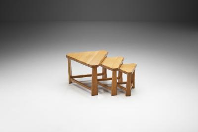 Scandinavian Solid Wood Nesting Tables Scandinavia ca 1970s