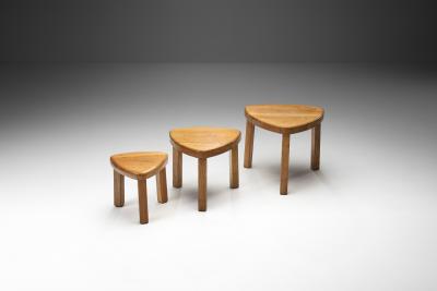 Scandinavian Solid Wood Nesting Tables Scandinavia ca 1970s