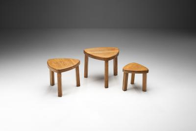 Scandinavian Solid Wood Nesting Tables Scandinavia ca 1970s