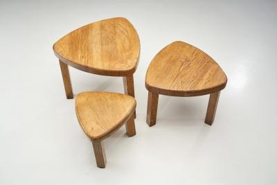 Scandinavian Solid Wood Nesting Tables Scandinavia ca 1970s
