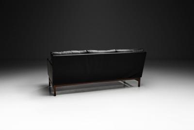 Scandinavian Three Seater Leather Sofa Denmark ca 1960s