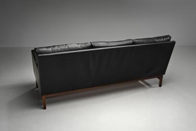 Scandinavian Three Seater Leather Sofa Denmark ca 1960s
