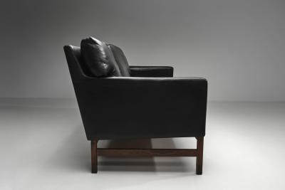 Scandinavian Three Seater Leather Sofa Denmark ca 1960s