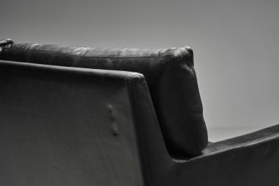 Scandinavian Three Seater Leather Sofa Denmark ca 1960s