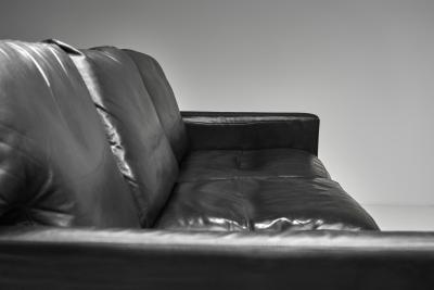 Scandinavian Three Seater Leather Sofa Denmark ca 1960s