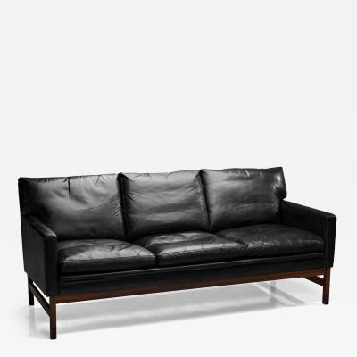 Scandinavian Three Seater Leather Sofa Denmark ca 1960s