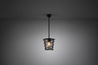 Scandinavian Tin and Glass Accent Ceiling Lamp Scandinavia 1920s