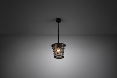Scandinavian Tin and Glass Accent Ceiling Lamp Scandinavia 1920s
