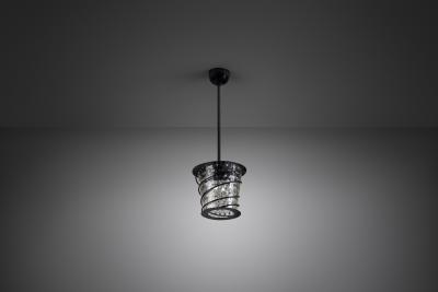 Scandinavian Tin and Glass Accent Ceiling Lamp Scandinavia 1920s