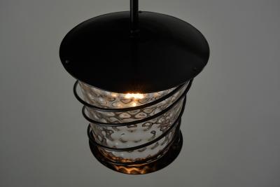 Scandinavian Tin and Glass Accent Ceiling Lamp Scandinavia 1920s