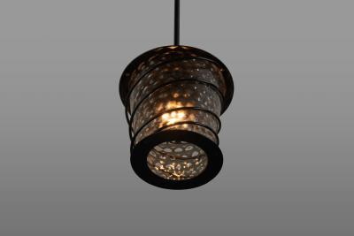 Scandinavian Tin and Glass Accent Ceiling Lamp Scandinavia 1920s