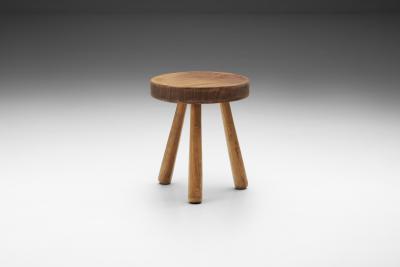 Scandinavian Tripod Wood Stool Scandinavia ca 1950s