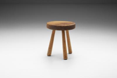 Scandinavian Tripod Wood Stool Scandinavia ca 1950s
